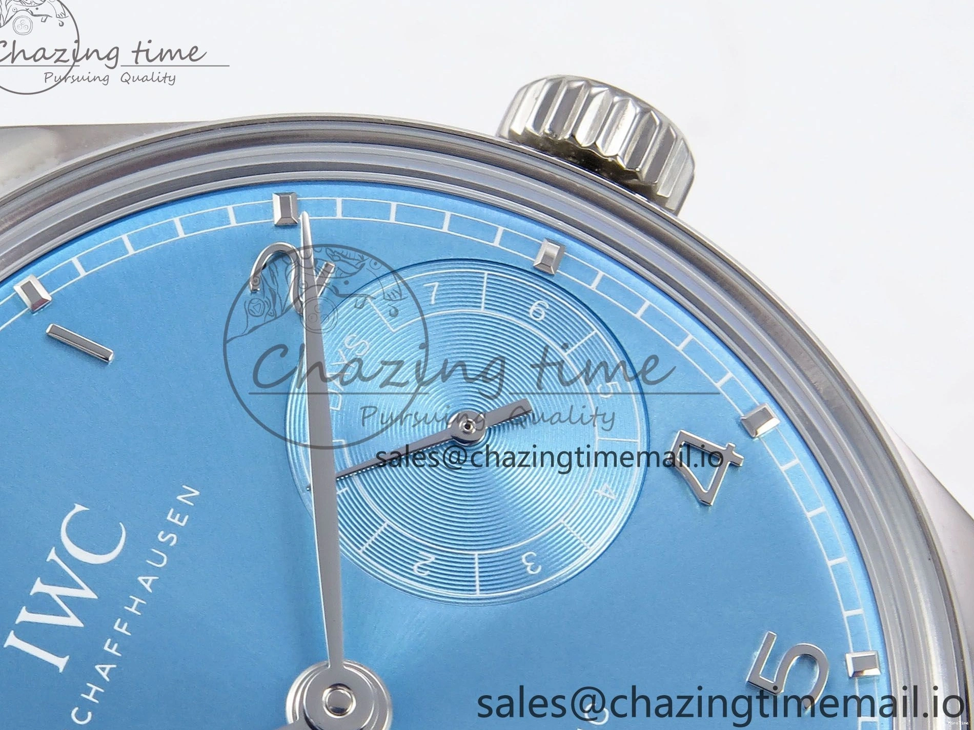 MIROTIME 0502 Lightweight Portugieser Automatic SS IW501708 APSF 1:1 Best Edition Light Blue Dial on Gray Leather Strap A 7012